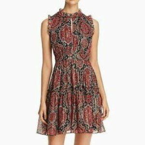 Kate spade medallion metallic black & red dress
